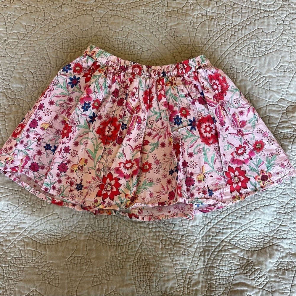 🌟3/$20🌟 Beautiful, pink, botanical floral gap kids skirt twirly, fully lined